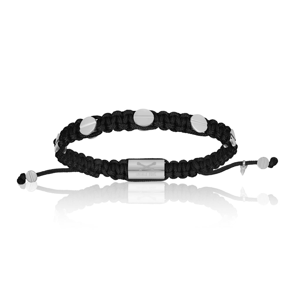 Amore Black Polyester With Silver Bracelet