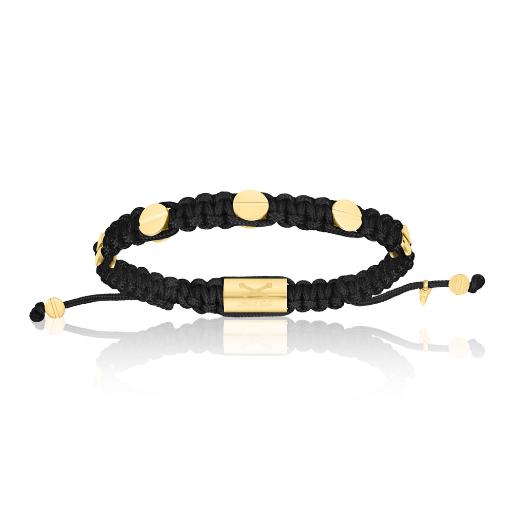 Amore Black Polyester With Yellow Gold Bracelet