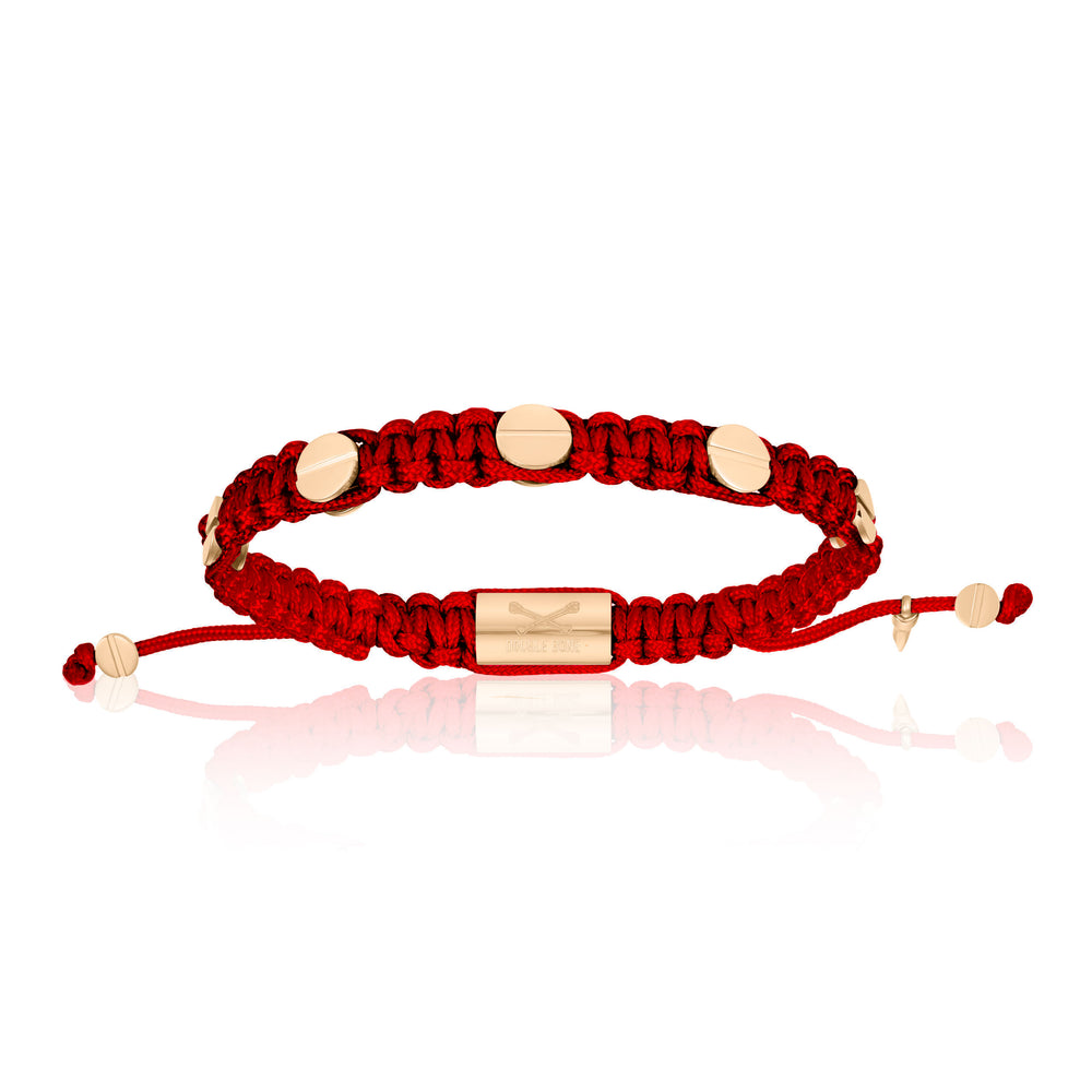 Amore Red Wine Polyester With Pink Gold Bracelet