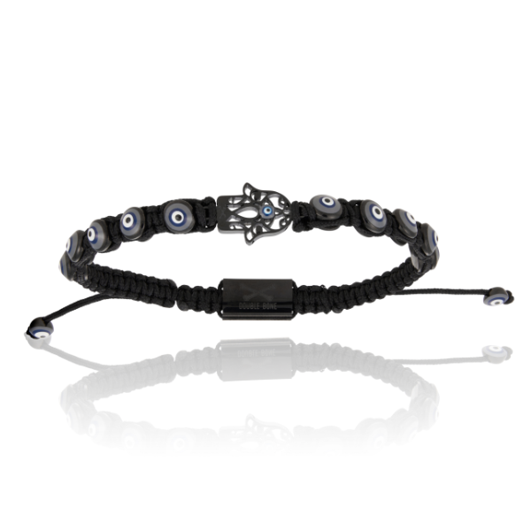 
                  
                    Black Nylon Bracelets with Black PVD Gift Idea for him
                  
                