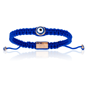 
                  
                    Blue Nylon bracelet with Pink Gold Lucky Evil Eye
                  
                