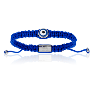 
                  
                    Blue Nylon bracelet with Silver Lucky Evil Eye
                  
                