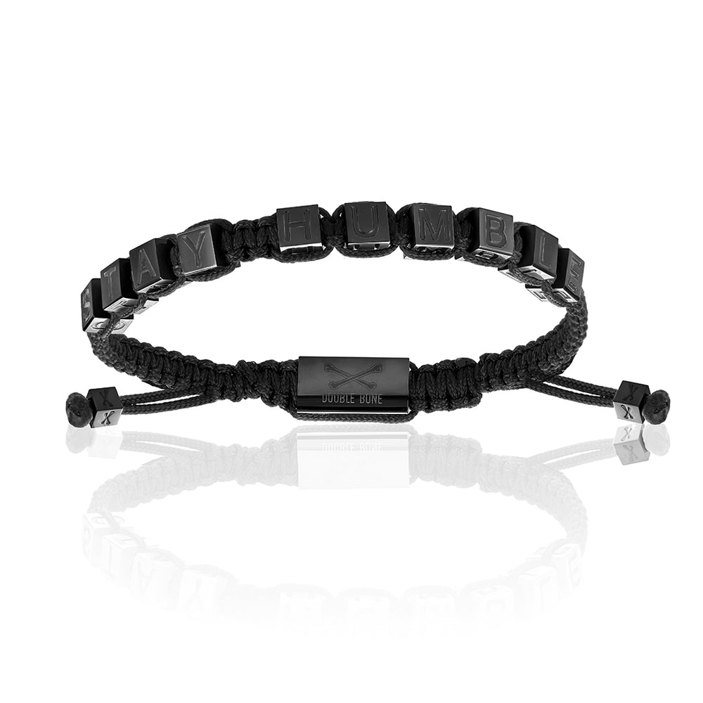 Black Nylon with Black PVD STAY HUMBLE Bracelet