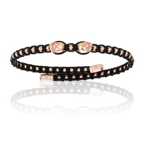 
                  
                    Black Polyester Chord Bangle Bracelet with 18k Pink Gold and White Diamonds
                  
                