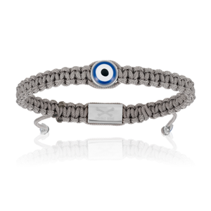 
                  
                    Gray Nylon bracelet with Silver lucky Evil Eye
                  
                