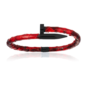 
                  
                    Red python bracelet with black nail for man
                  
                