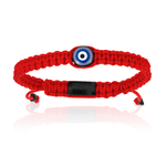 Red Nylon bracelet with Black Lucky Evil Eye