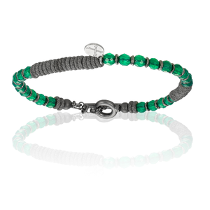 
                  
                    Green Agate Stone Beaded Bracelet with Black PVD beads
                  
                