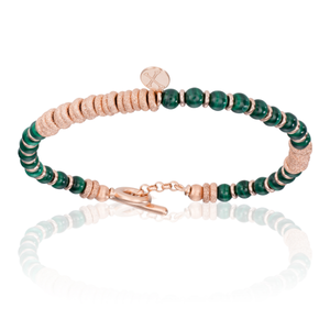 
                  
                    Green Malaquite Stone Beaded Bracelet with 18K Rose Gold beads
                  
                
