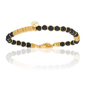 
                  
                    Lava Stone Beaded Bracelet with 18k Yellow Gold beads
                  
                