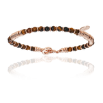 Tiger's Eye Stone Beaded Bracelet with 18K Rose Gold beads