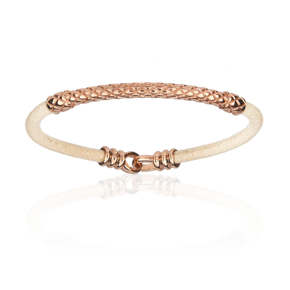 White Stingray Bracelet With Pink Gold