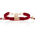 Lock Red Wine Polyester With Pink Gold Bracelet